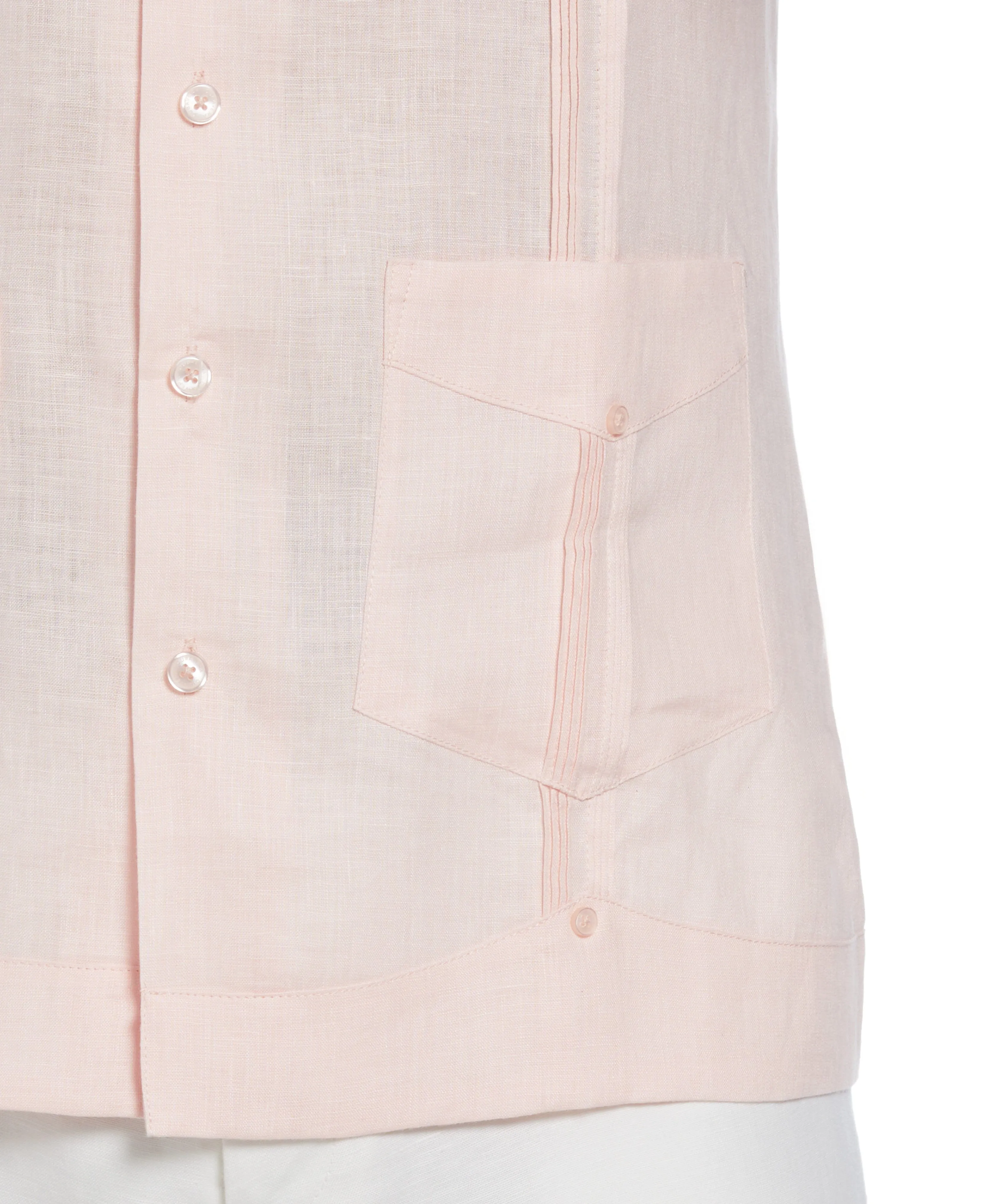 100% Linen Classic Guayabera Shirt - Short Sleeve