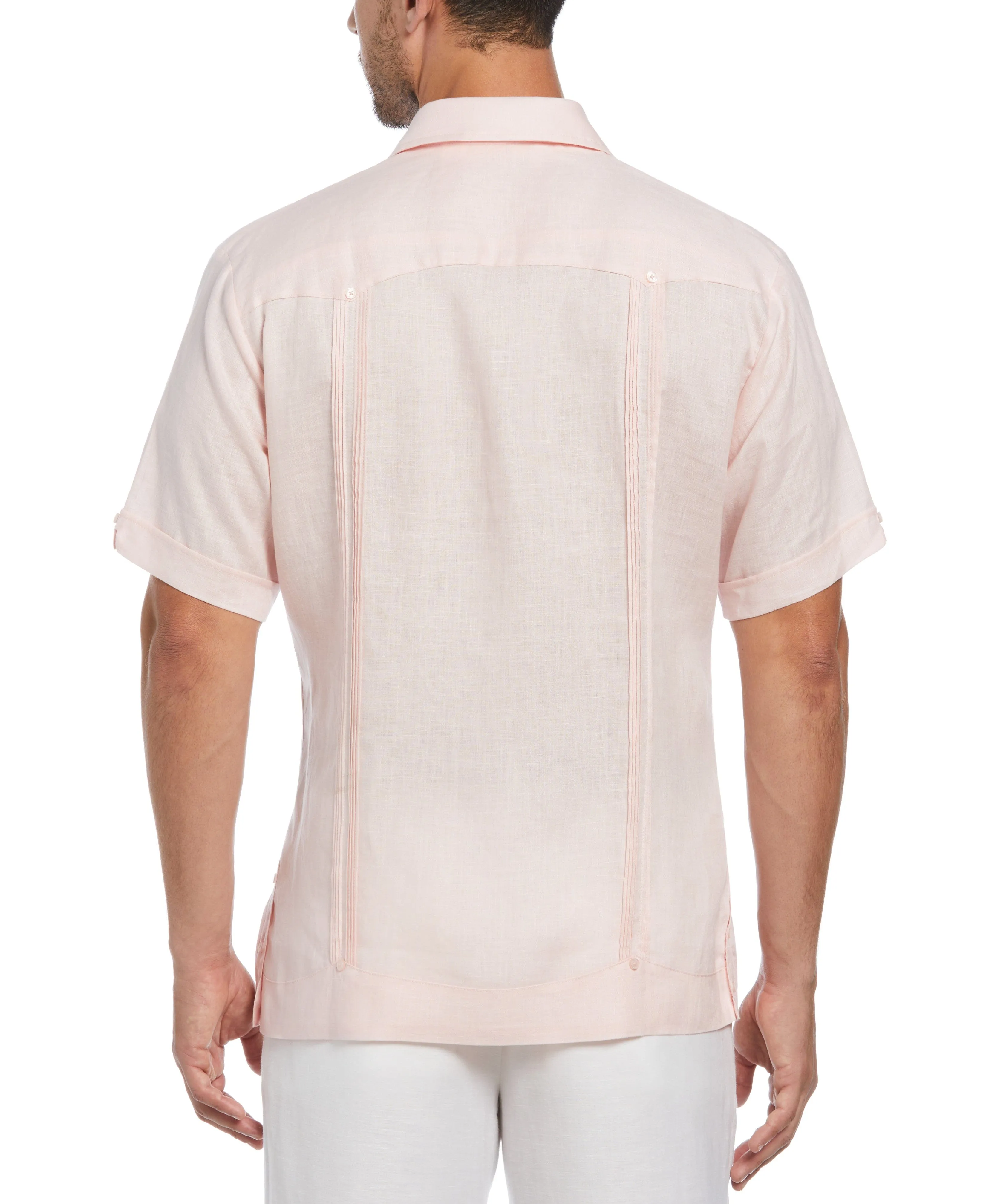 100% Linen Classic Guayabera Shirt - Short Sleeve