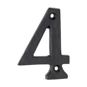 1894 Numeral 4 Iron Matte Black H75mm