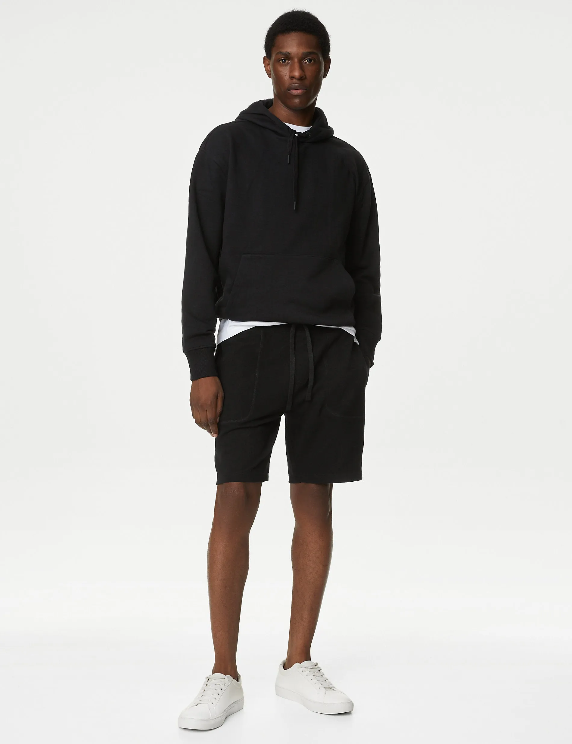 2 pairs of Marks & Spencer pure cotton jersey shorts, black mix