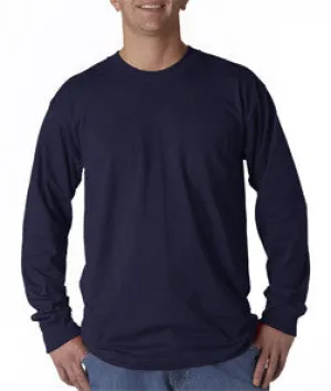 3055 Union Made: A Division of Bayside Adult Union Made Long-Sleeve Cotton Pocket Tee Navy