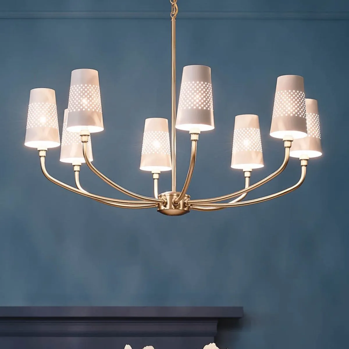 Adeena 37 in. 8 Lights Chandelier Brushed Brass finish