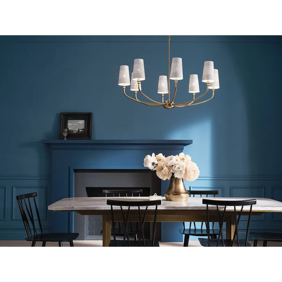 Adeena 37 in. 8 Lights Chandelier Brushed Brass finish