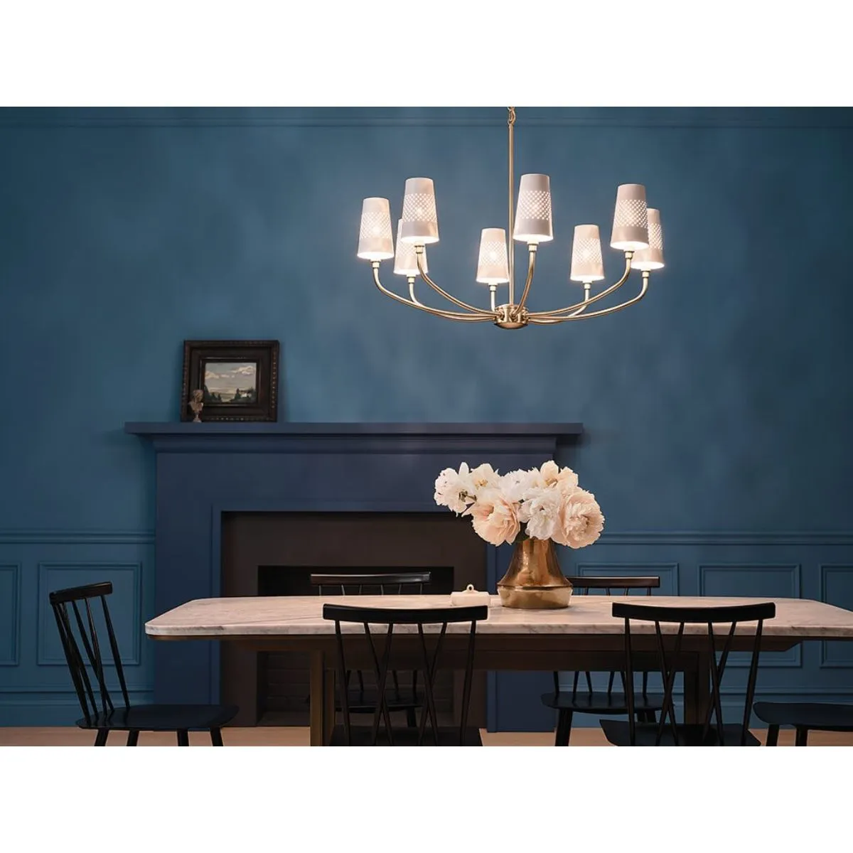 Adeena 37 in. 8 Lights Chandelier Brushed Brass finish