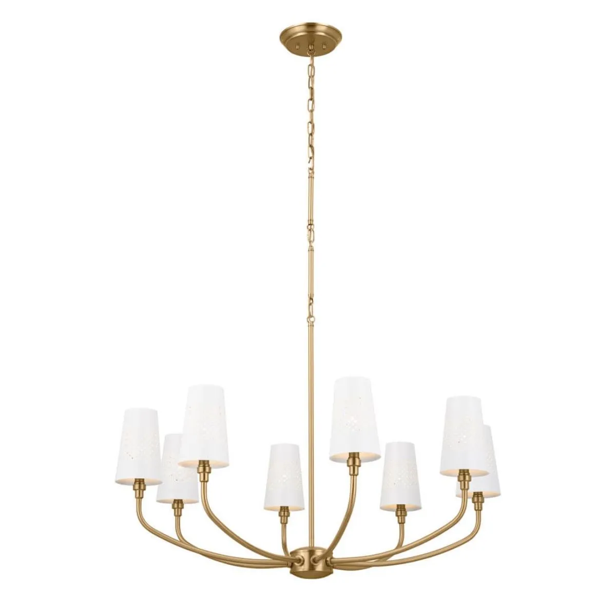 Adeena 37 in. 8 Lights Chandelier Brushed Brass finish