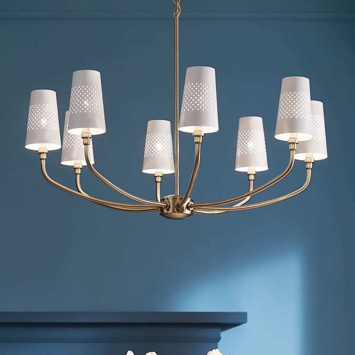 Adeena 37 in. 8 Lights Chandelier Brushed Brass finish
