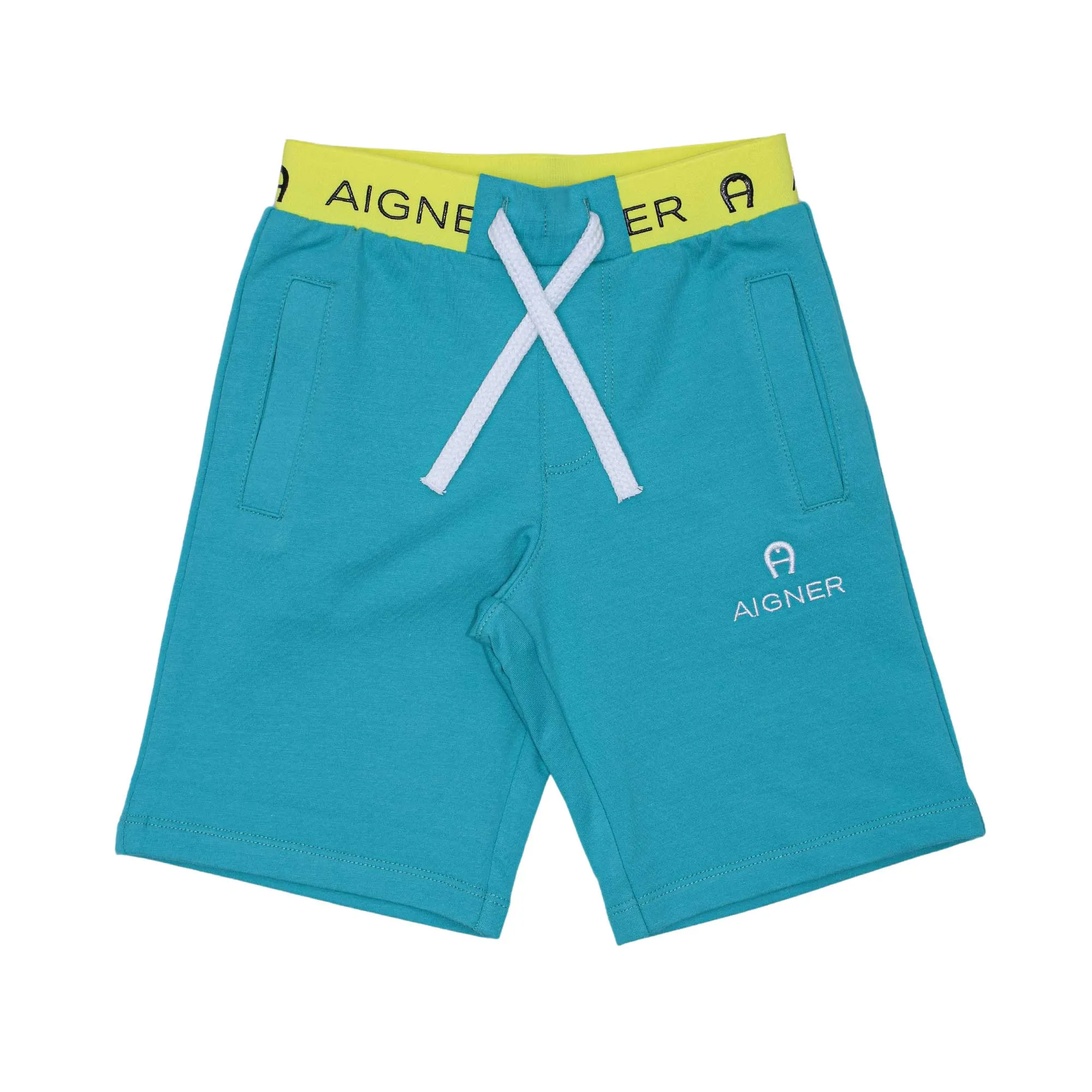 Aigner Kids Boy's White & Green Set T-Shirt & Bermuda