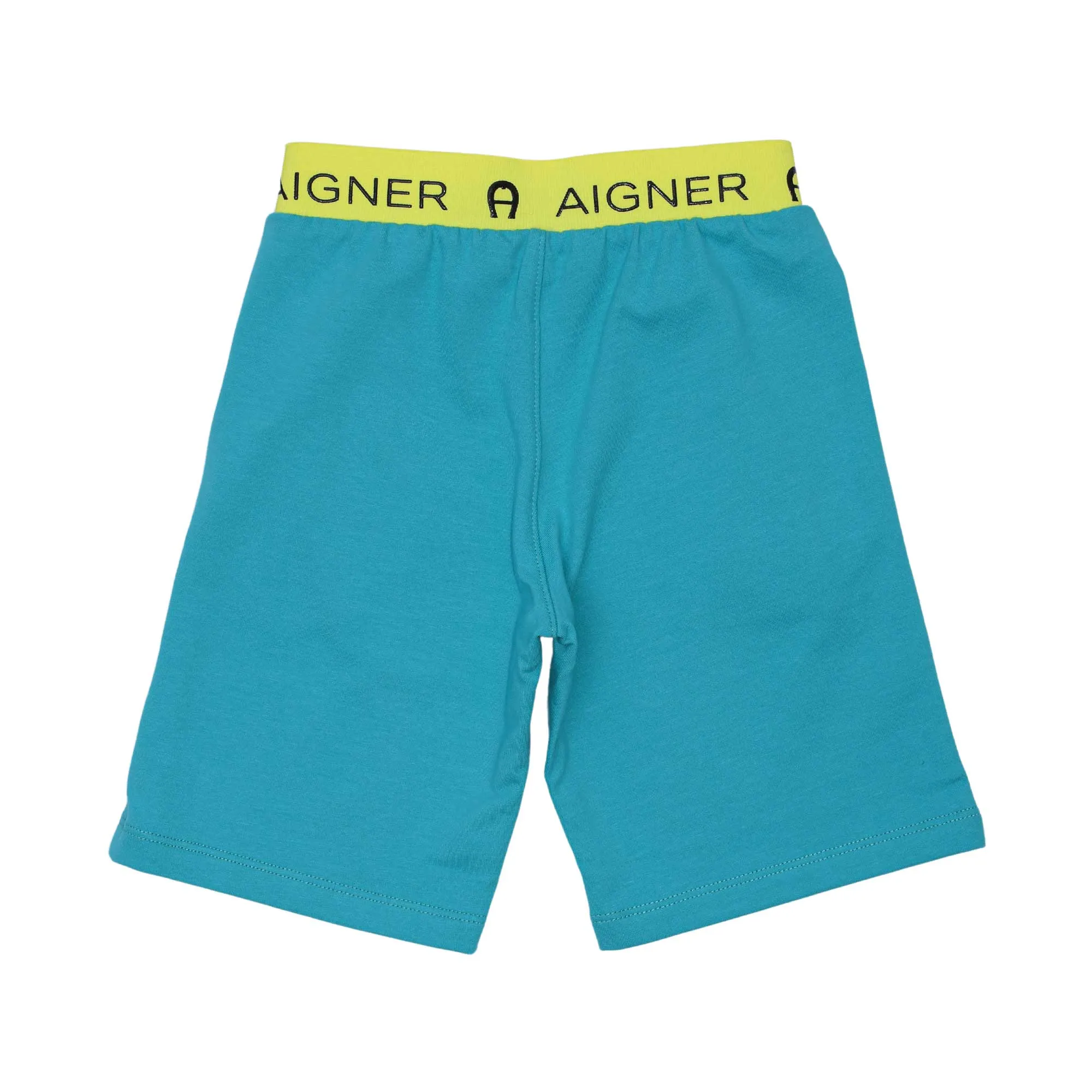 Aigner Kids Boy's White & Green Set T-Shirt & Bermuda