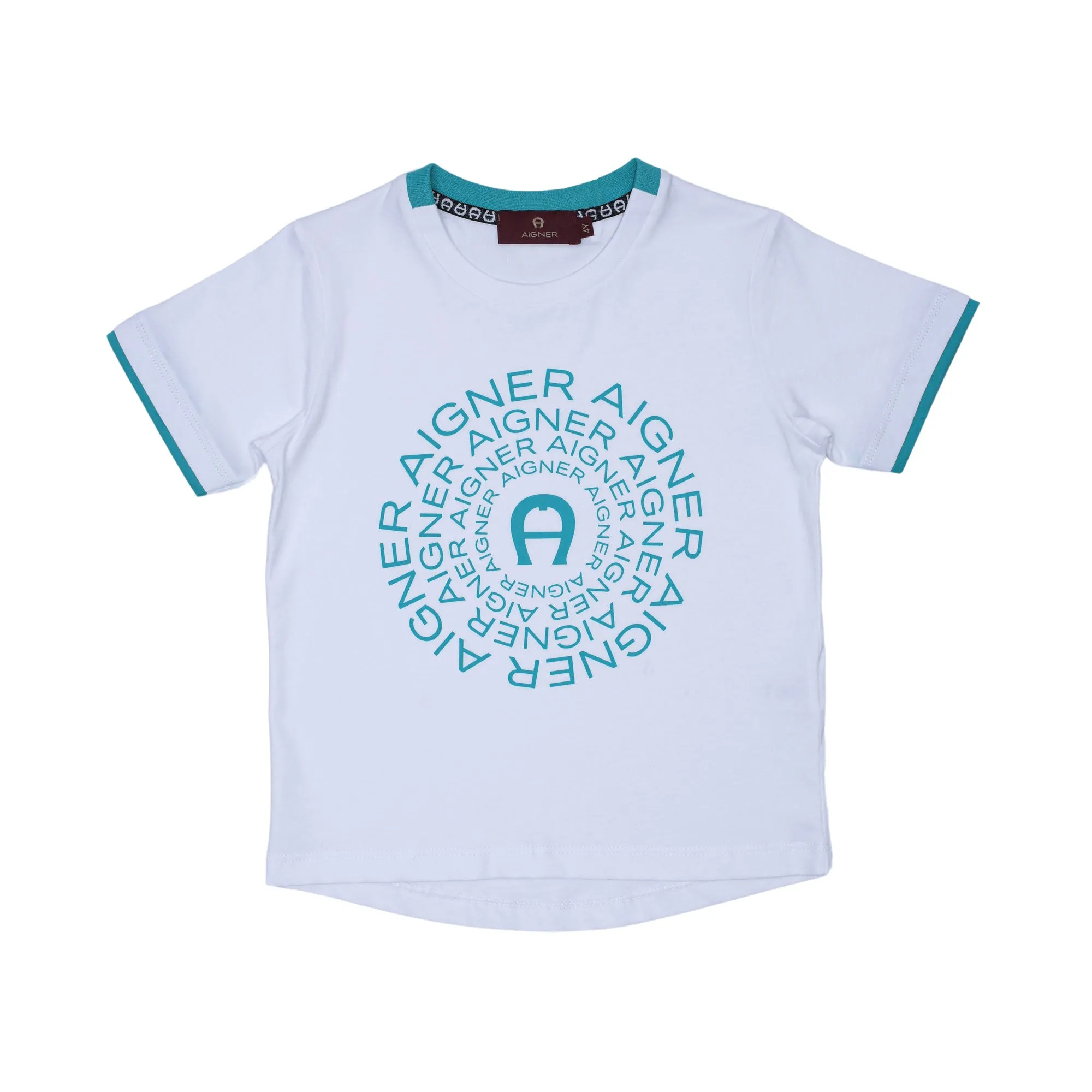 Aigner Kids Boy's White & Green Set T-Shirt & Bermuda