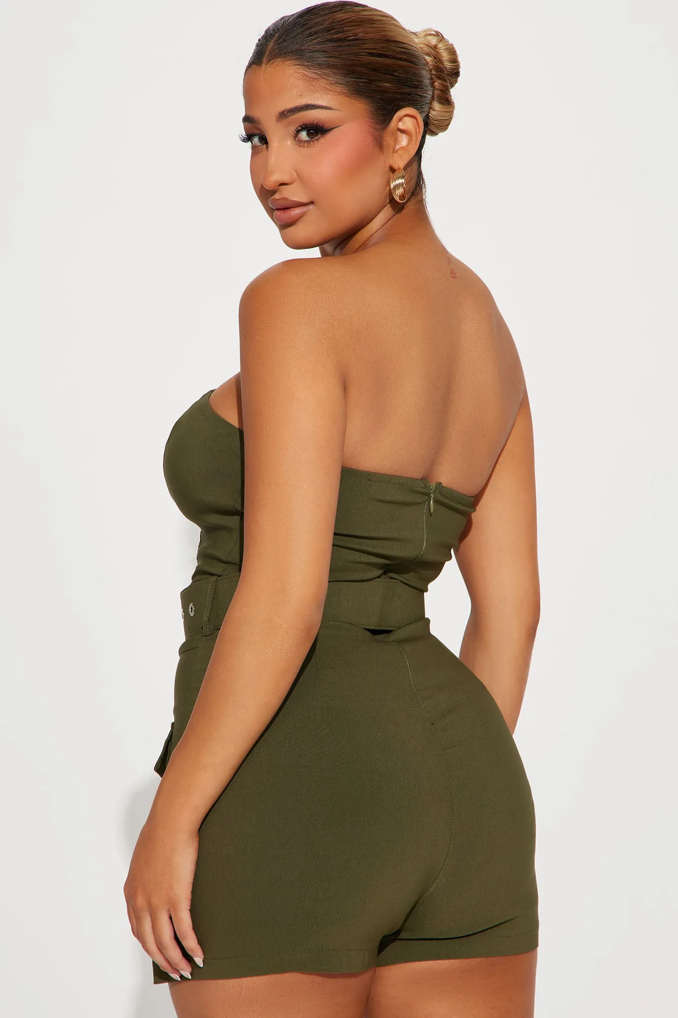 Alba Cargo Romper - Olive