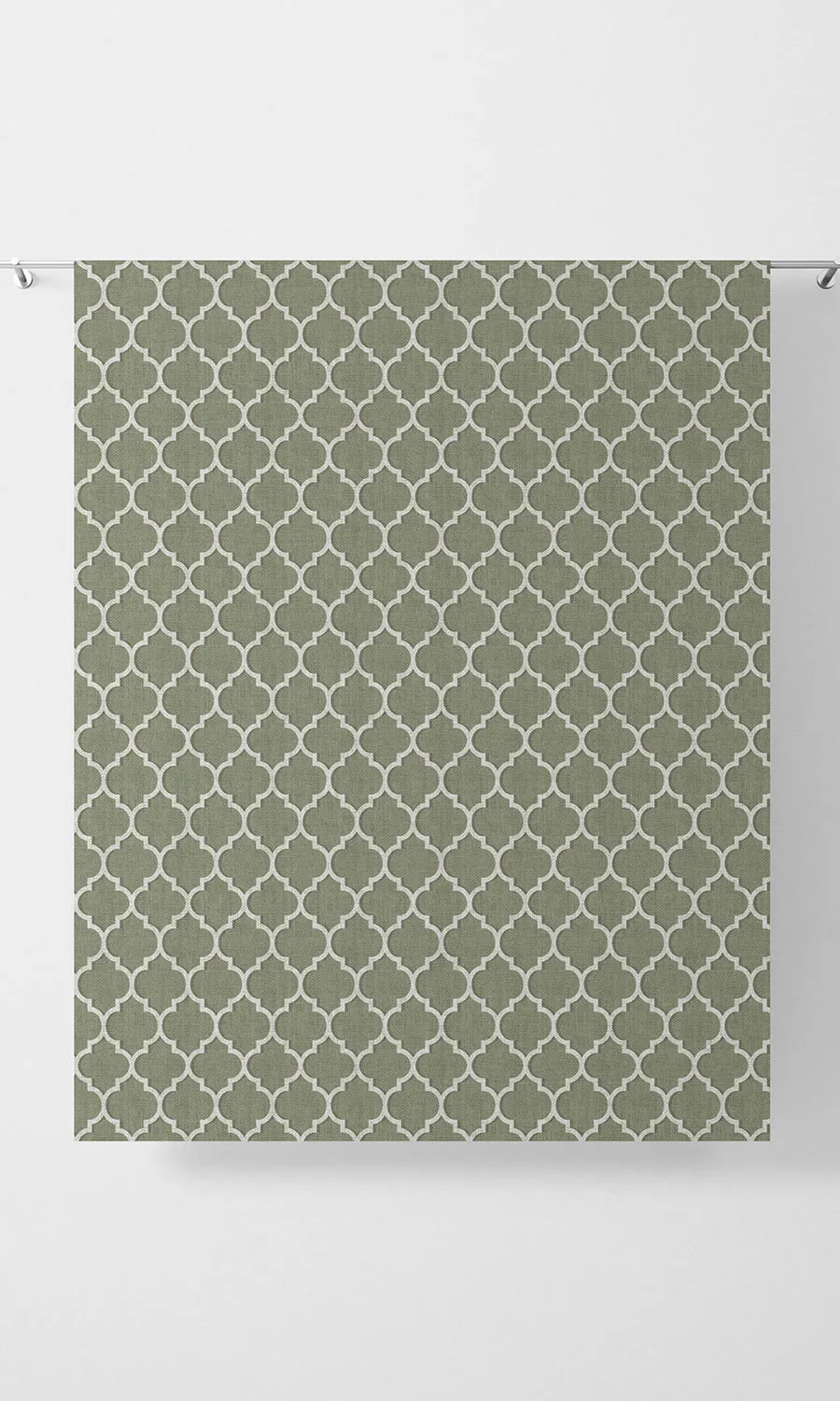 'Alba' Trellis Tile Print Roman Shades (Green/ White)