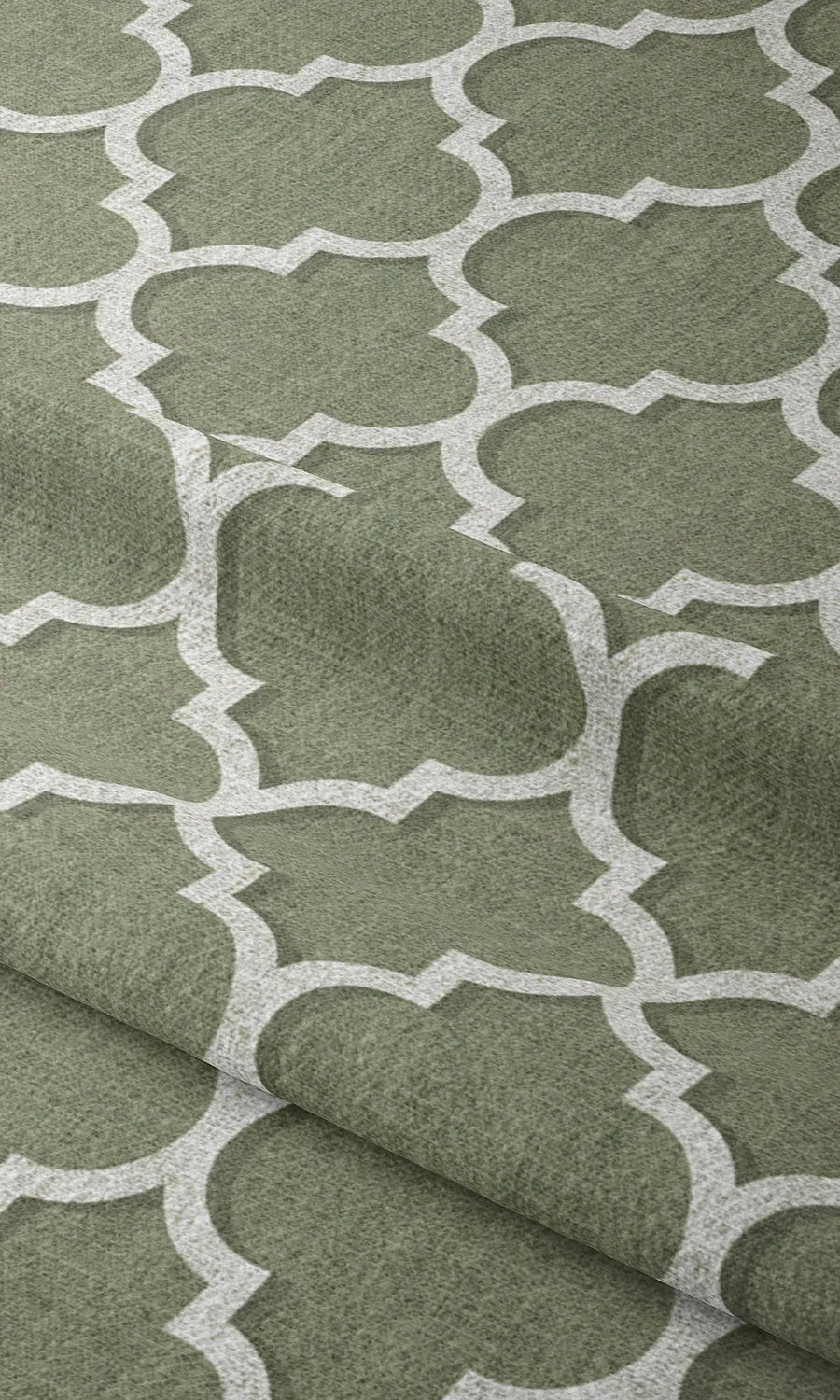 'Alba' Trellis Tile Print Roman Shades (Green/ White)