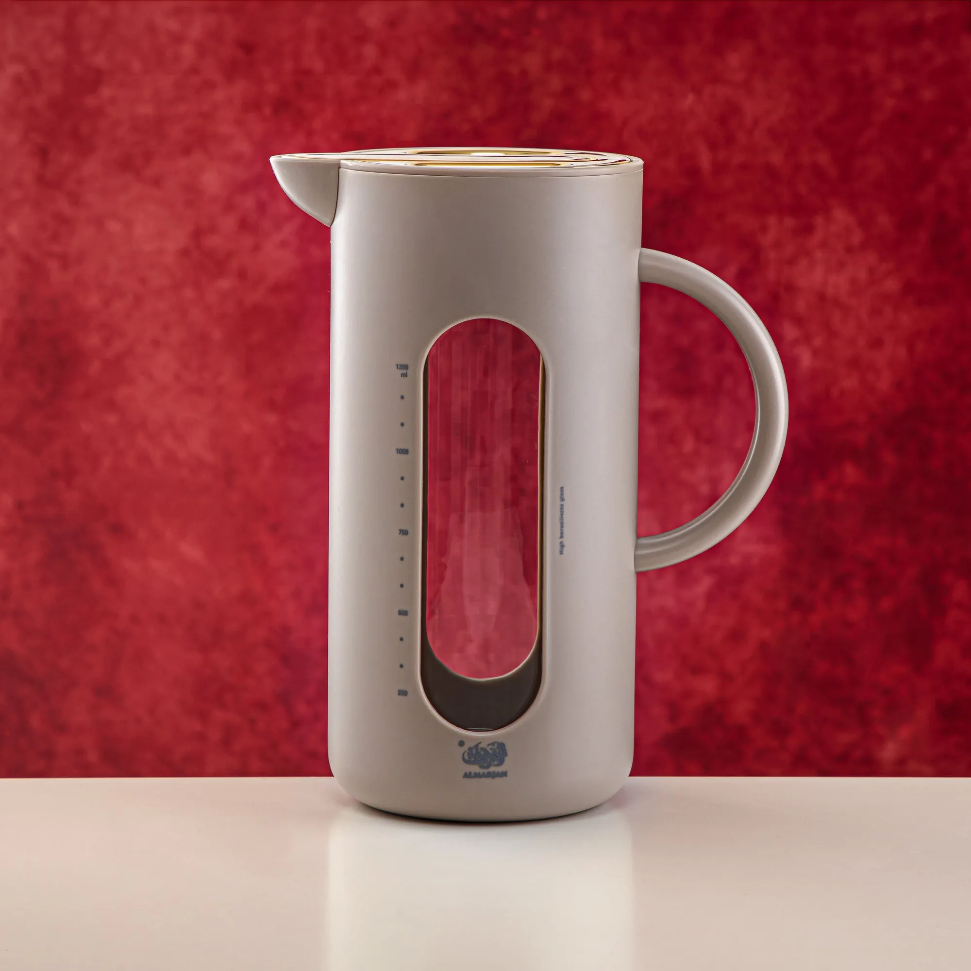 Almarjan 1.6 Liter Borosilicate Glass Pitcher Khaki - UKC15-160 MMU