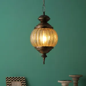 Antique Metal Wall Light Yellow Glass NO.136-HL