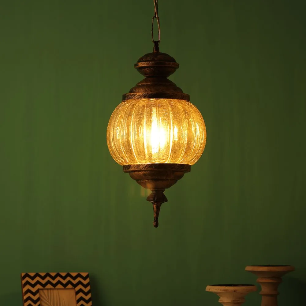 Antique Metal Wall Light Yellow Glass NO.136-HL