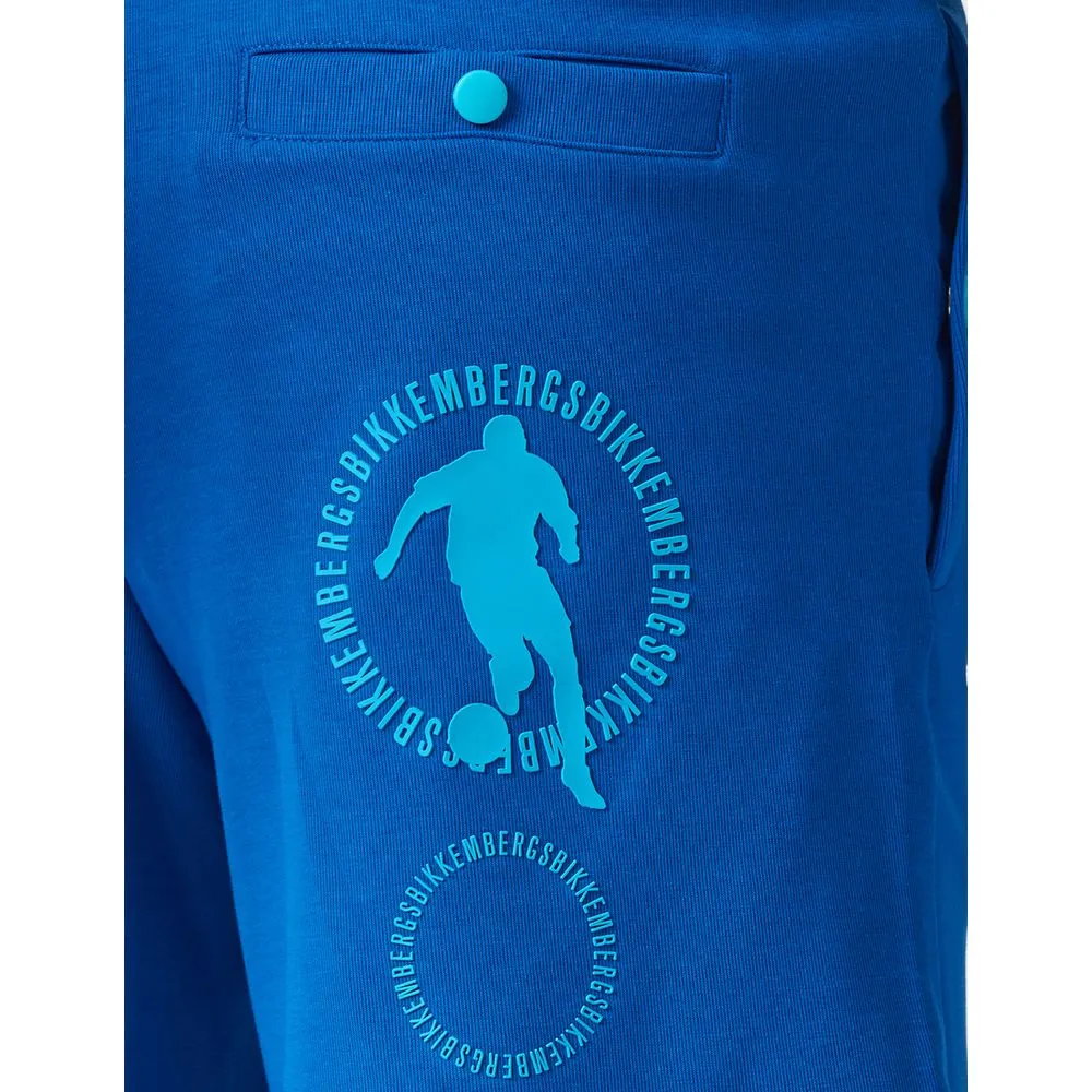 Bikkembergs Blue Cotton Men Short