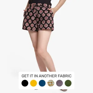 Black Geometric Block Printed Elasticated Short Boxer Shorts