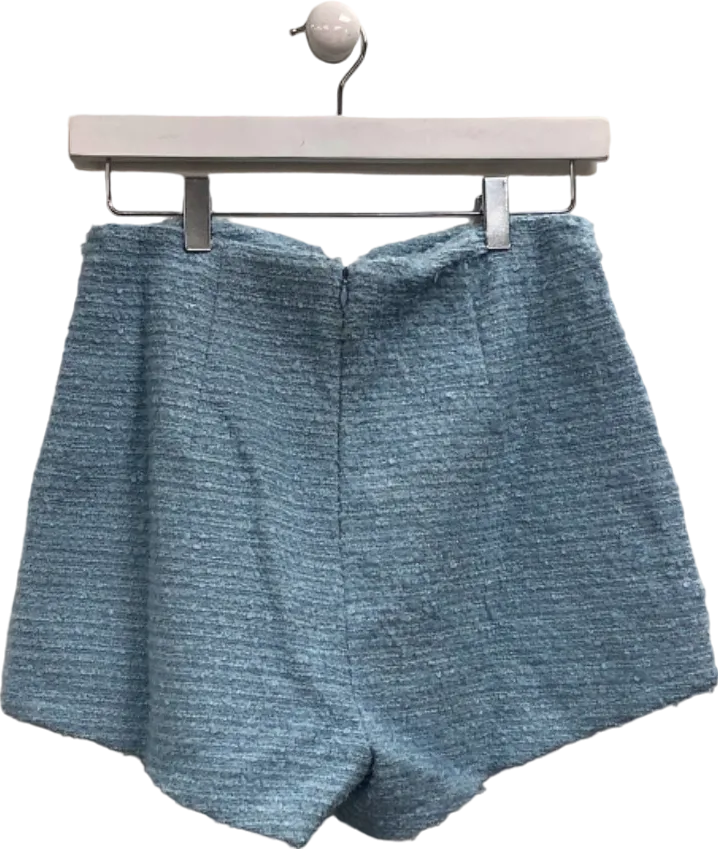 Blue Tweed High-Waist Shorts EU 36 UK 8