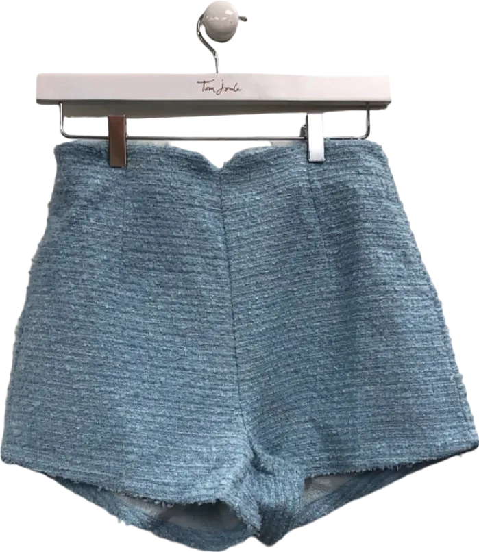 Blue Tweed High-Waist Shorts EU 36 UK 8