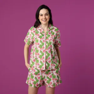 Cactus Flower Shorts PJ Set