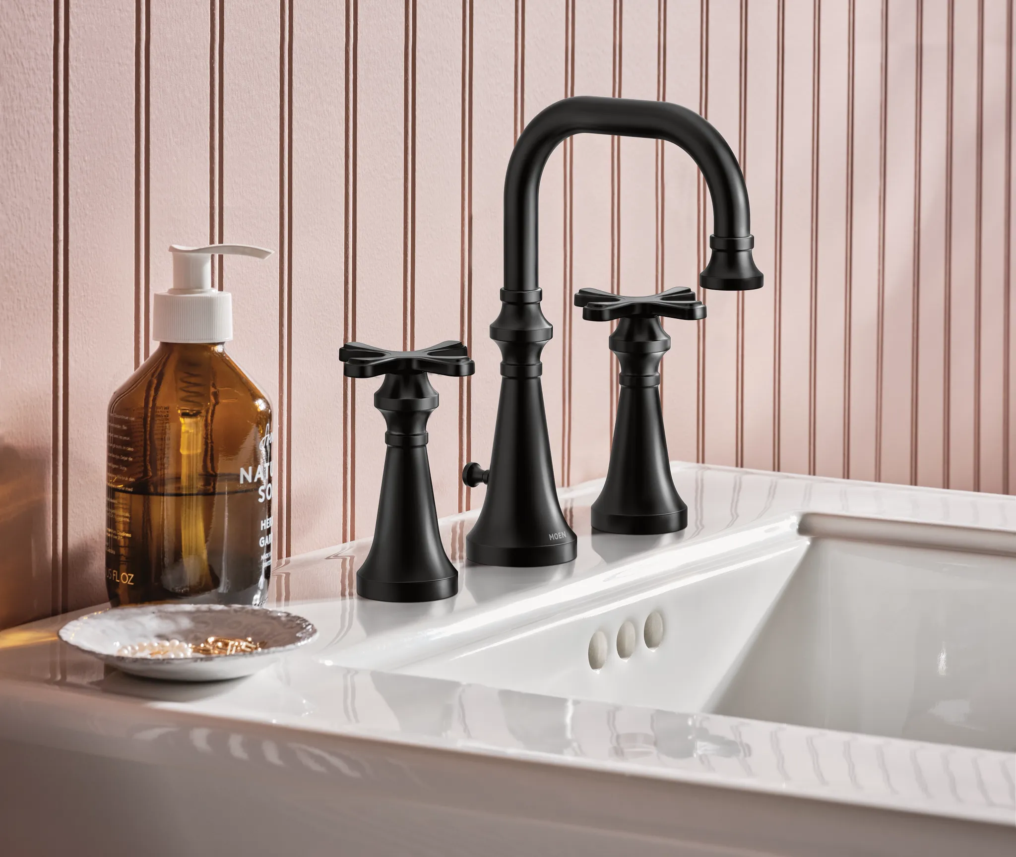 Colinet Chrome two-handle high arc bathroom faucet