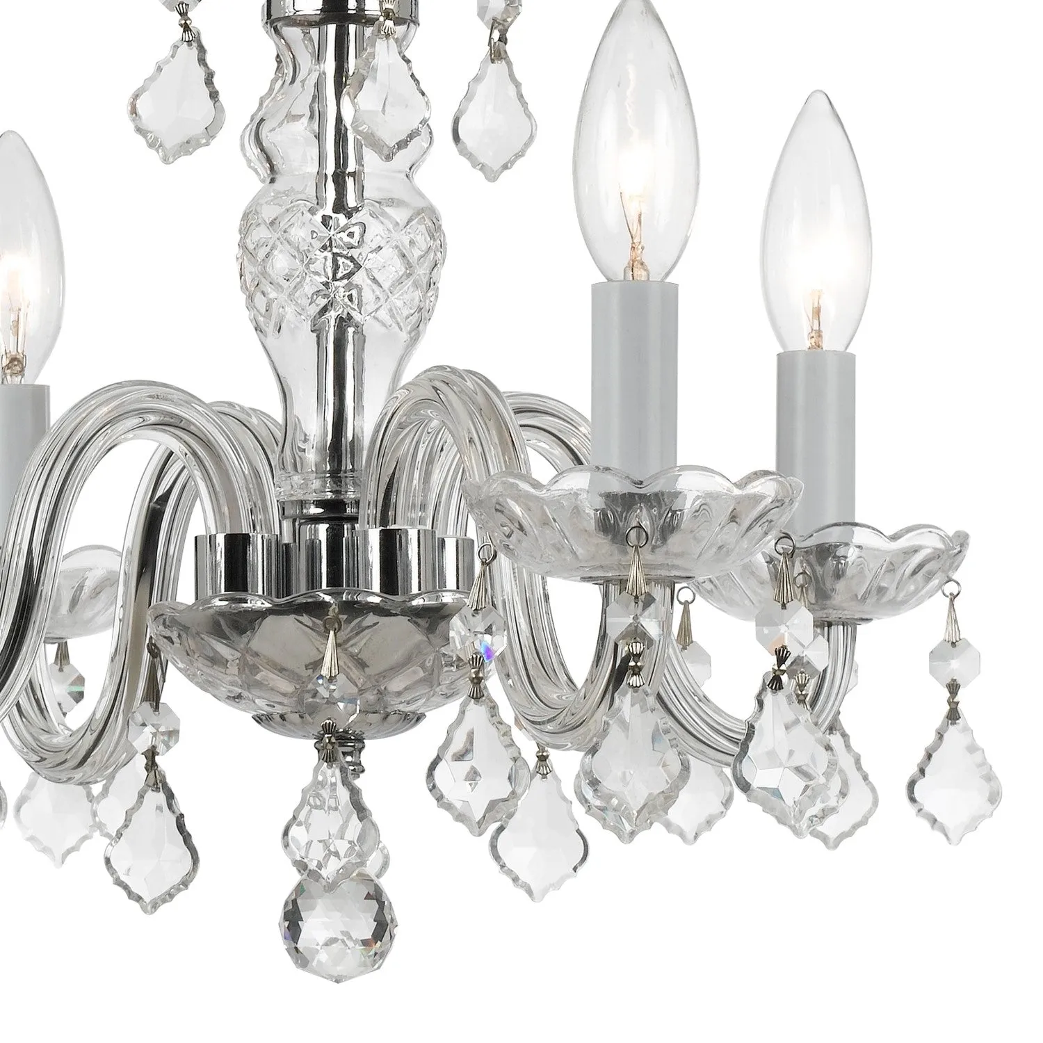 Crystorama 1064-CL-S Traditional Crystal 4 Light Swarovski Strass Crystal Mini Chandelier