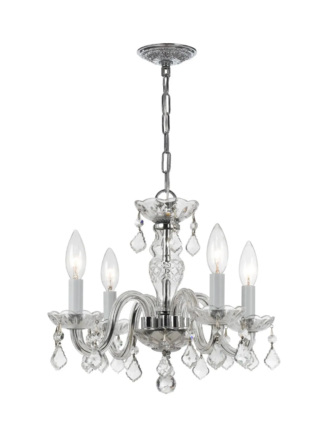 Crystorama 1064-CL-S Traditional Crystal 4 Light Swarovski Strass Crystal Mini Chandelier
