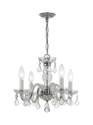 Crystorama 1064-CL-S Traditional Crystal 4 Light Swarovski Strass Crystal Mini Chandelier