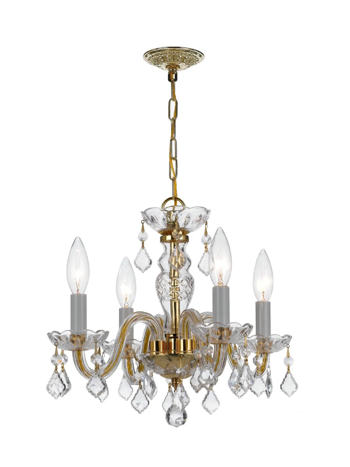 Crystorama 1064-CL-S Traditional Crystal 4 Light Swarovski Strass Crystal Mini Chandelier