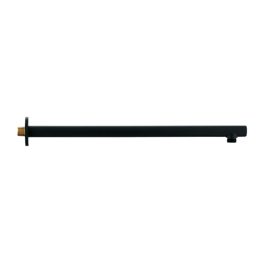 DAX Brass Round Shower Arm - 18" - Matte Black Finish (DAX-1053-450-BL)