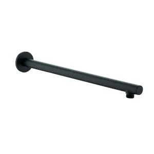DAX Brass Round Shower Arm - 18" - Matte Black Finish (DAX-1053-450-BL)