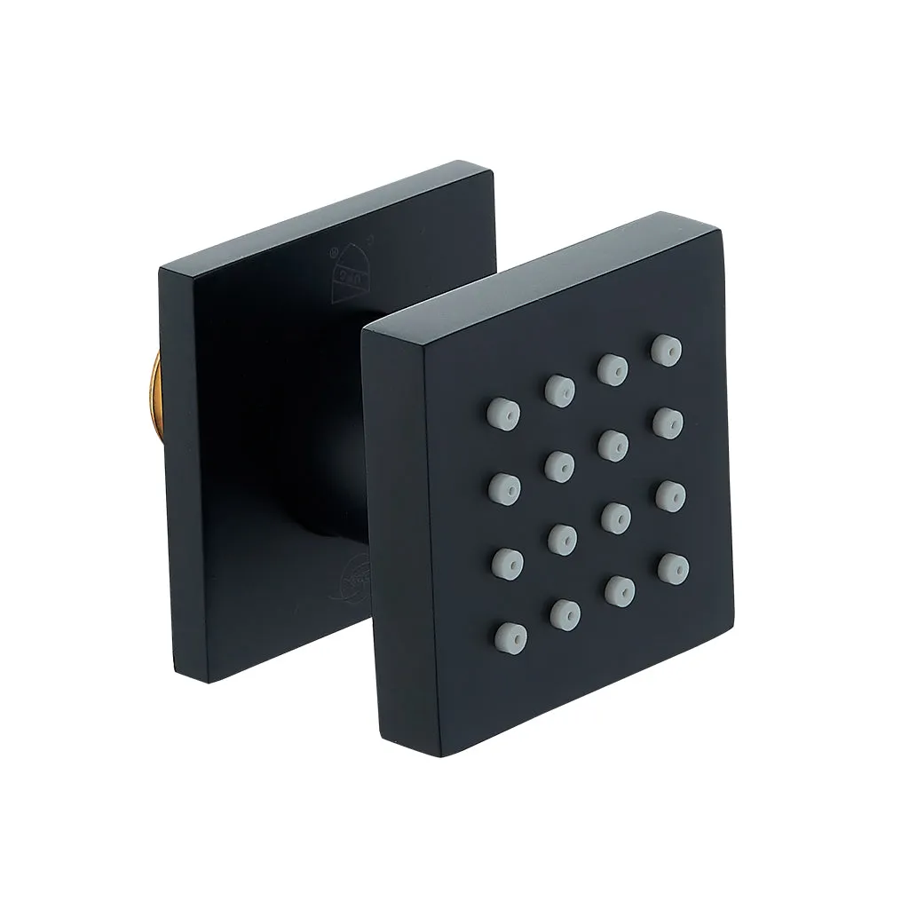 Dax Brass Square Body Jets Matte Black Finish (DAX-1014-BL)