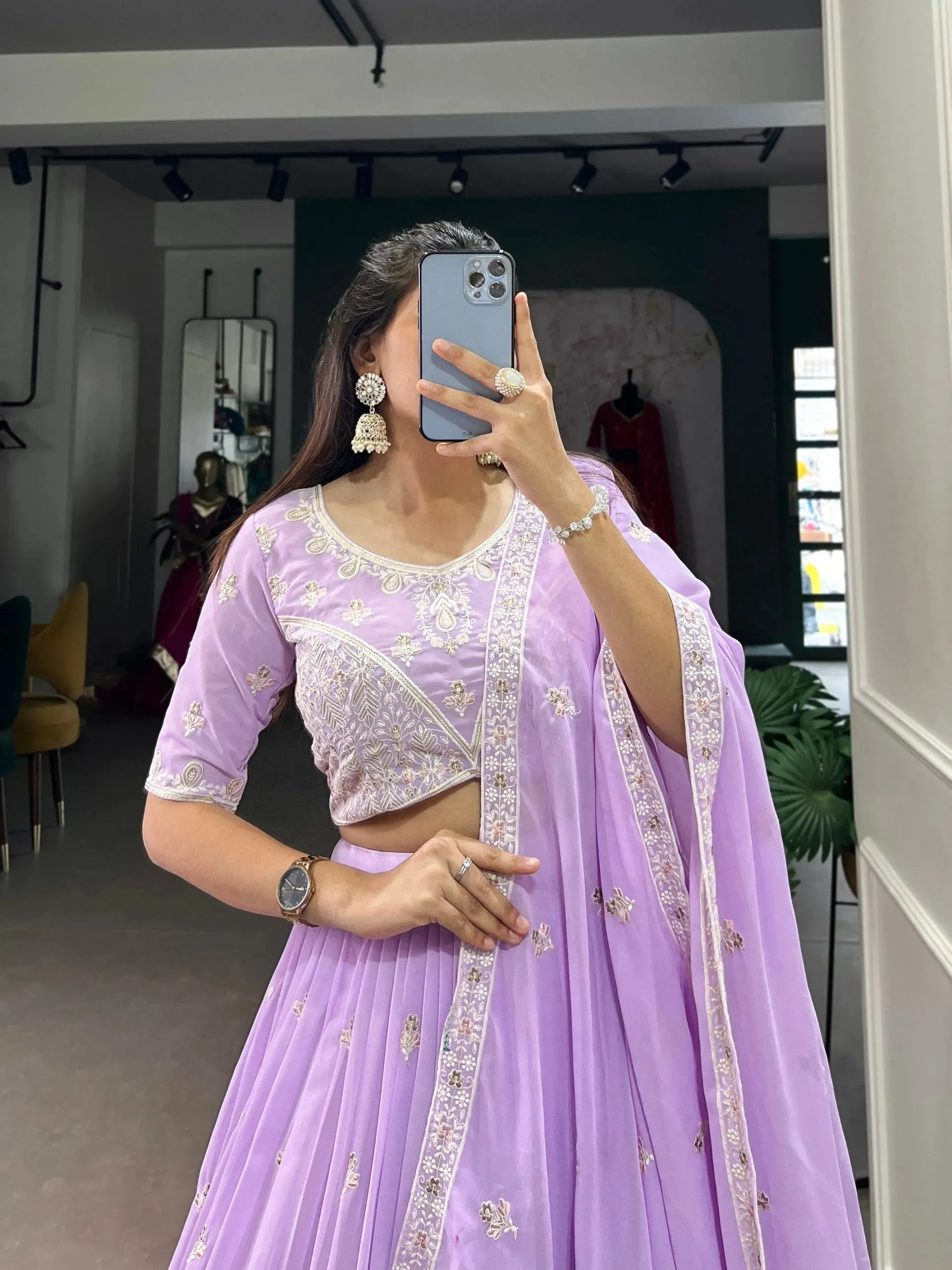 Dreamlike Lavender The Bridesmaid Embroidered Lehenga Choli