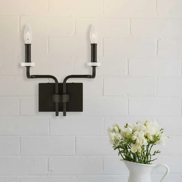 Ebony Elegance Two-Light Sconce