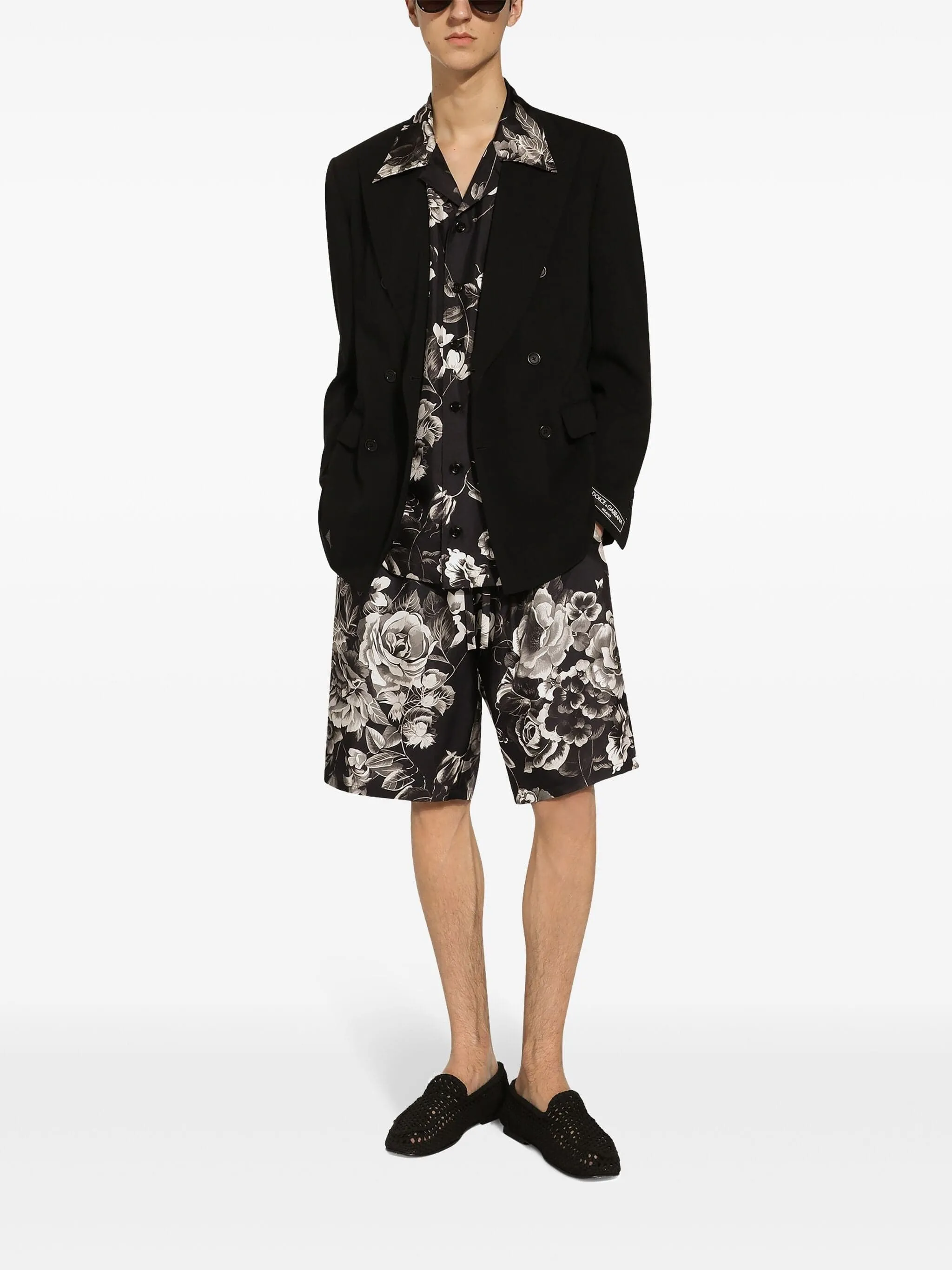Floral-Print Silk Shorts