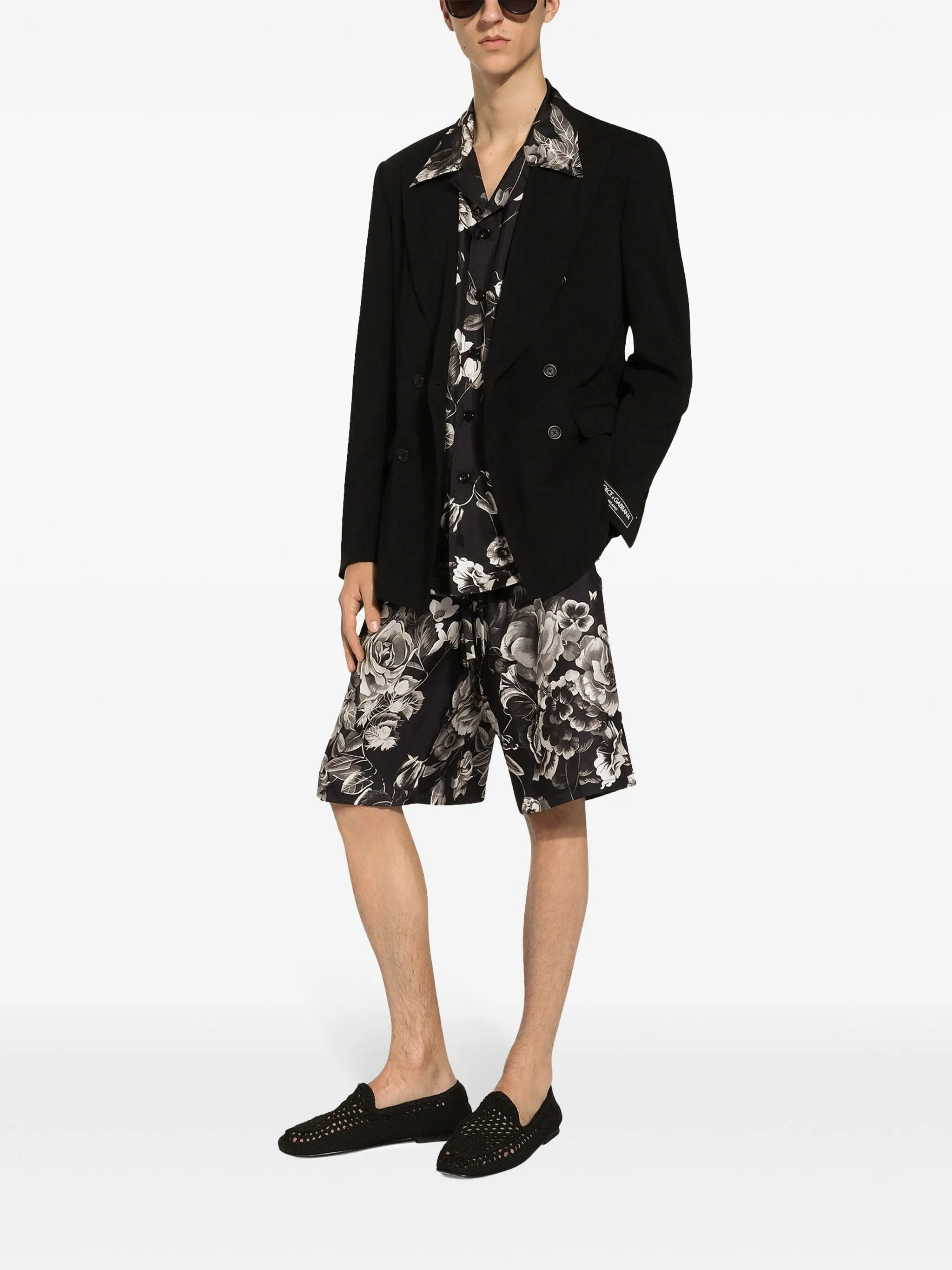 Floral-Print Silk Shorts