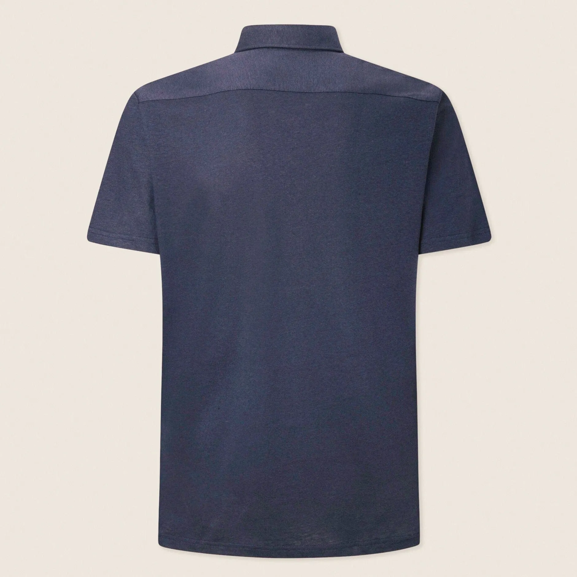 Hackett Cotton Linen Short Sleeved Shirt Navy