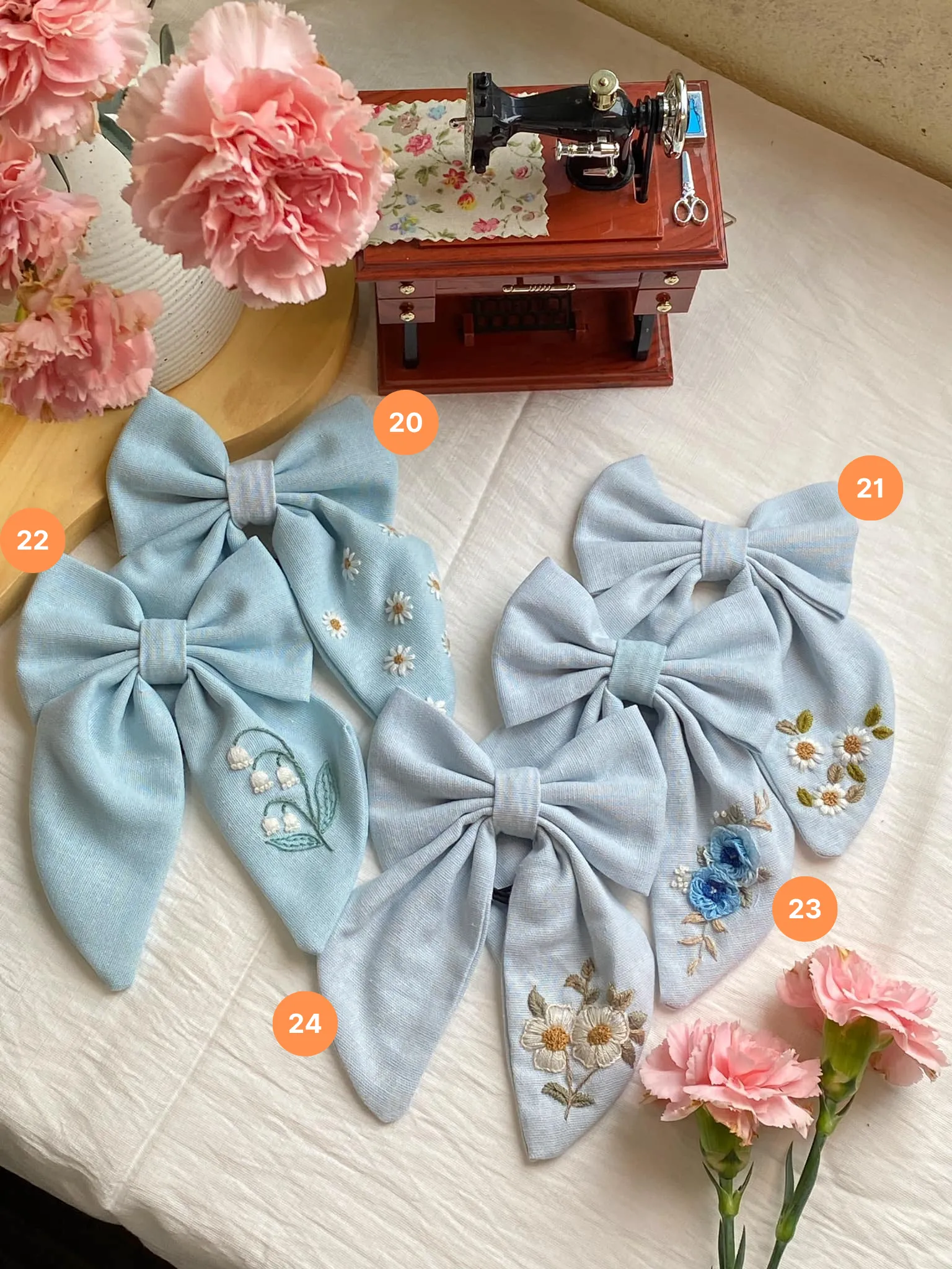 Hand Embroidered Custom Hair Bow - Personalized Name Clip for Girls - Unique Bridesmaid Gift