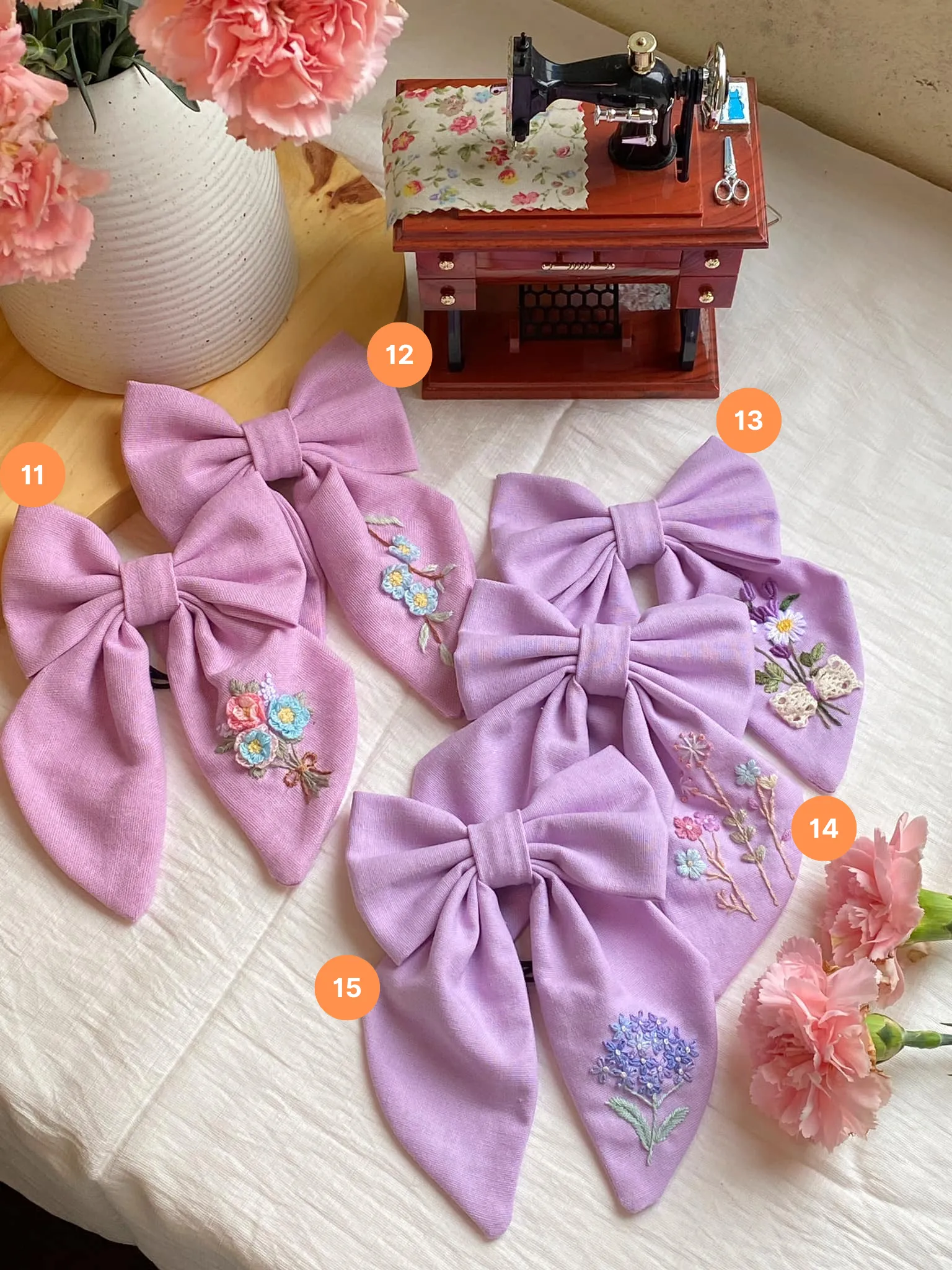 Hand Embroidered Custom Hair Bow - Personalized Name Clip for Girls - Unique Bridesmaid Gift