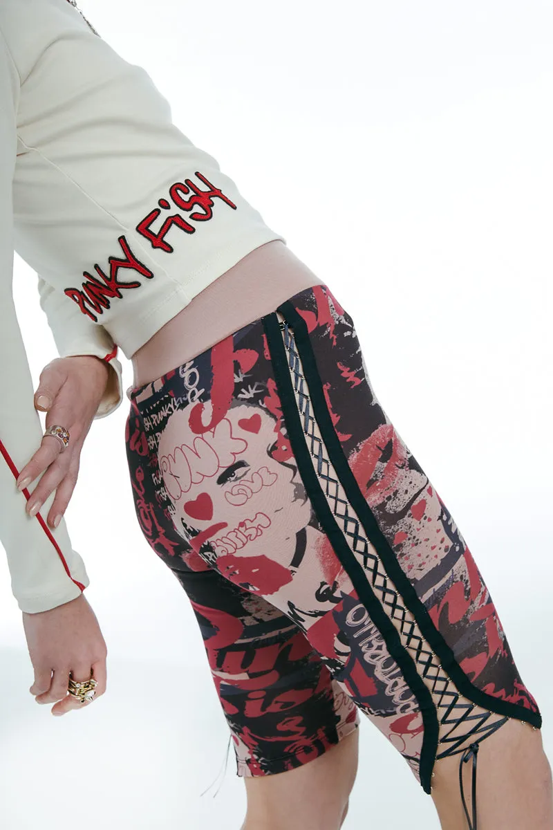 High  Waist Shorts Printed