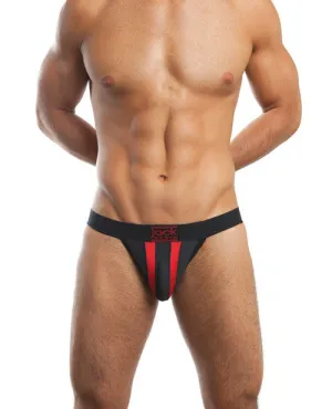 Jack Adams Racer Jockstrap Extremely Soft Four Way Stretch Mesh Black-red Sm