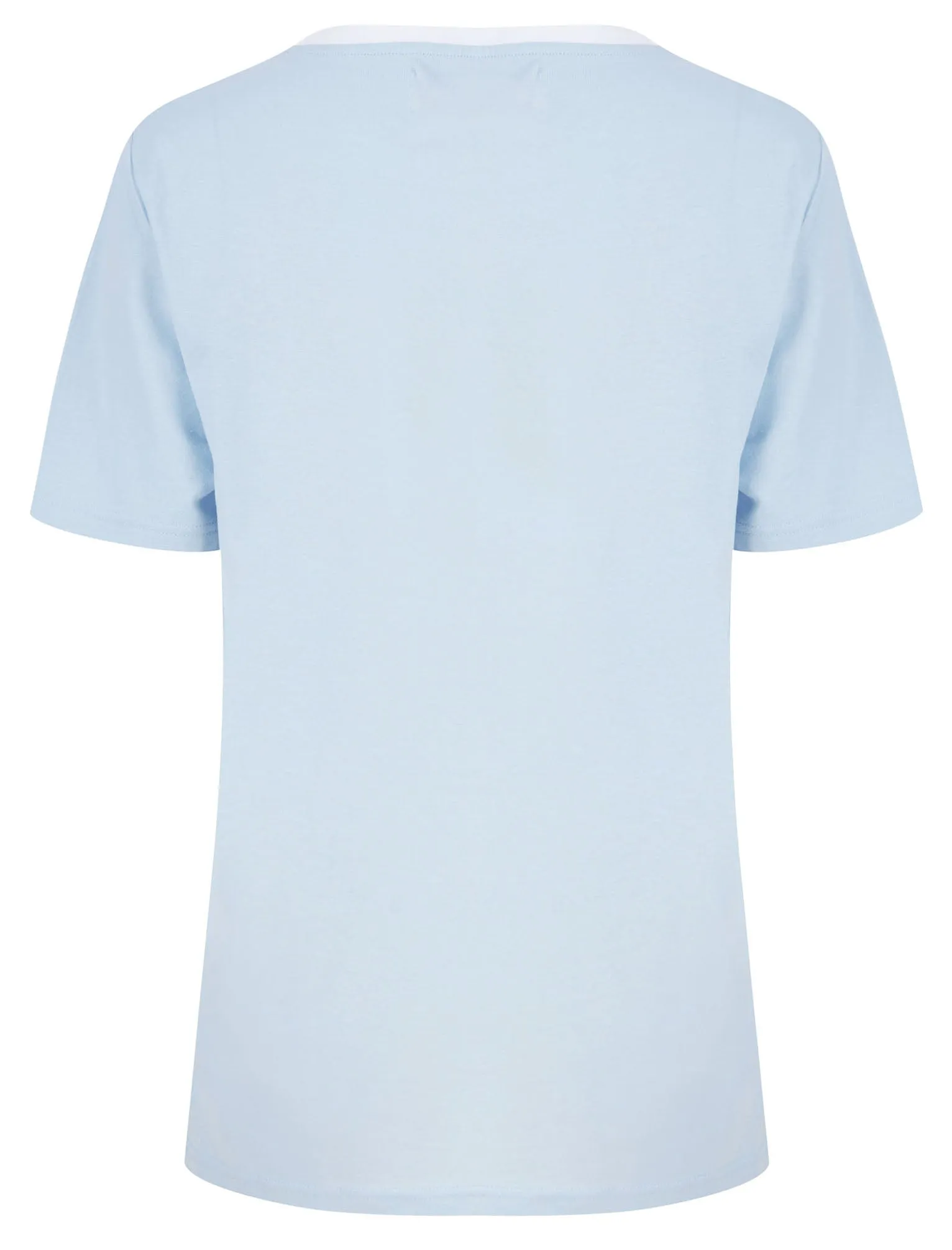 Leah Motif Cotton Jersey Ringer T-Shirt in Skyway Blue - Tokyo Laundry