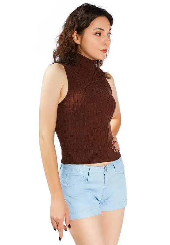 Light Blue Upturned Hem Shorts