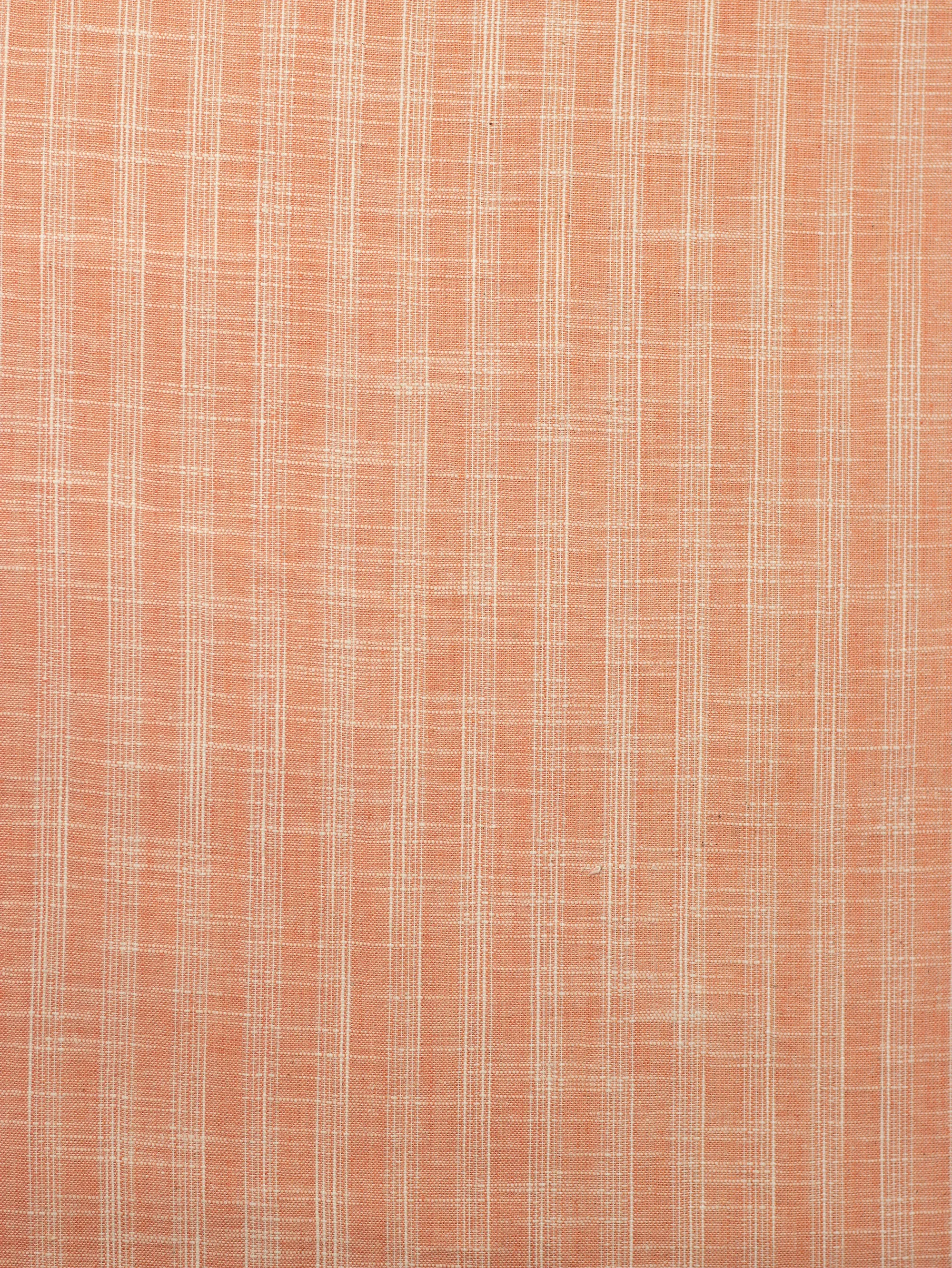 Light Orange Color Traditional Pattern Khadi Fabric