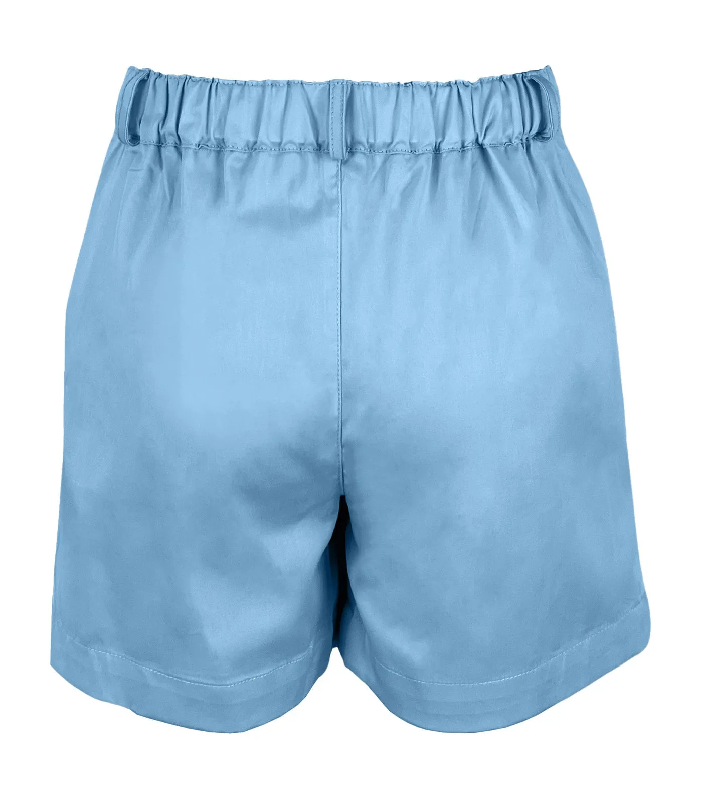 Lyam Boys Collared Shirt with Smock Detail Shorts Set Light Blue