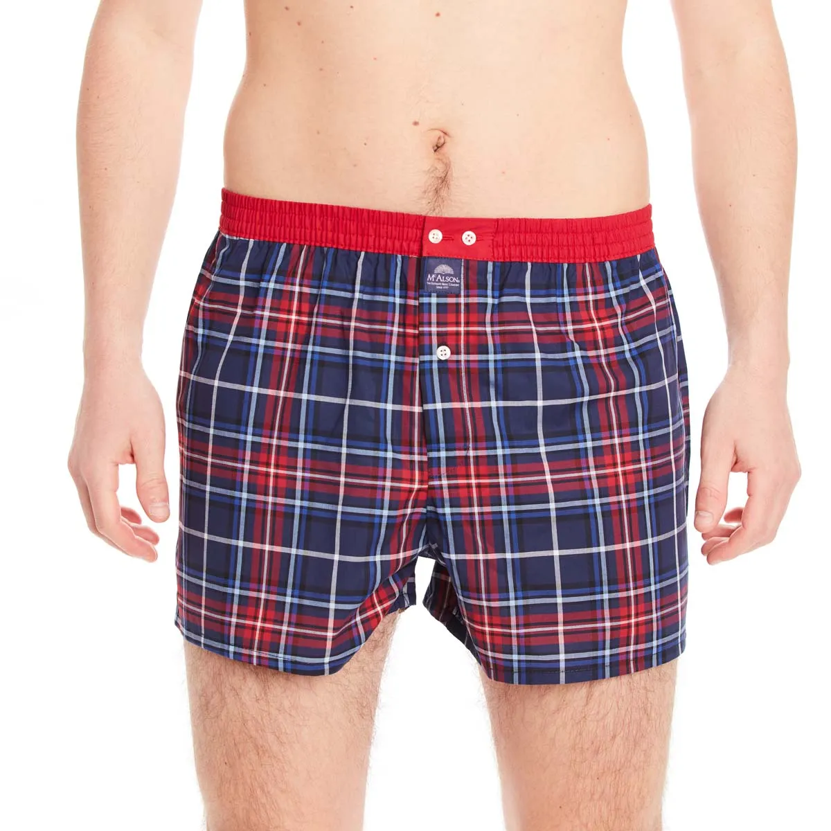 M4672 - Madras red & navy