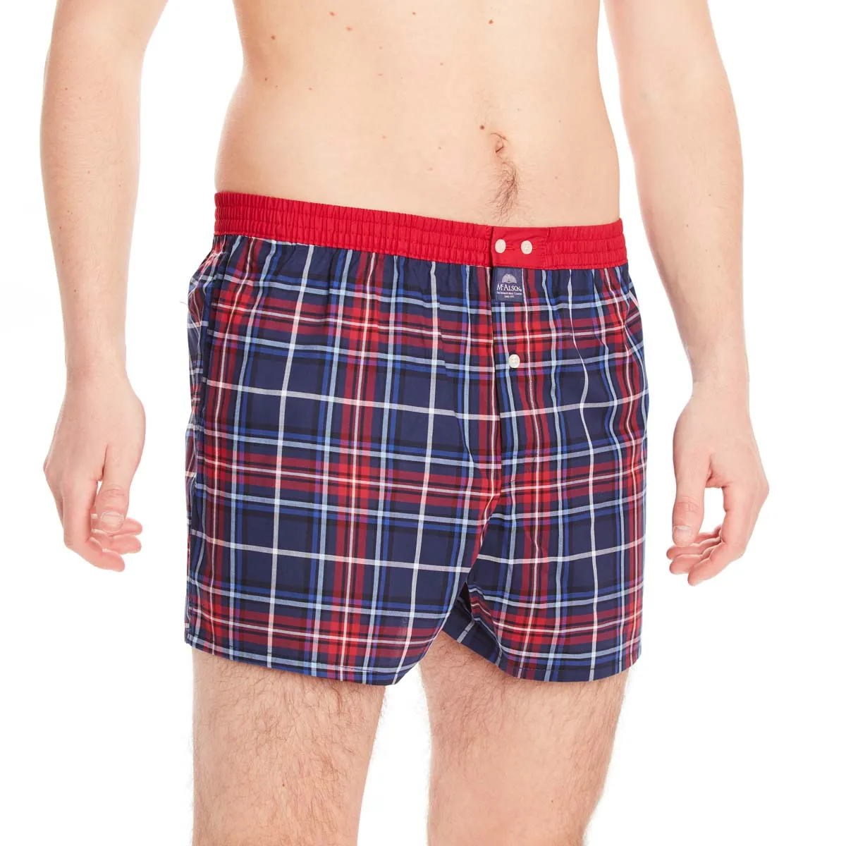 M4672 - Madras red & navy