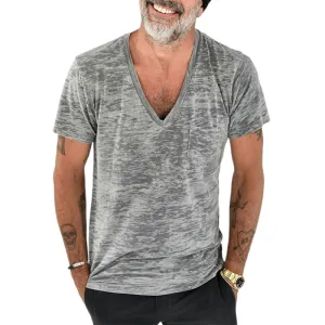 Men's Classic Casual Slim Fit V-Neck Cotton Short Sleeve T-Shirt 10874171K