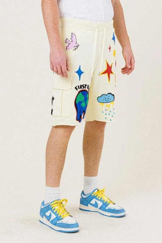Mens Earth Terry Shorts In Cream