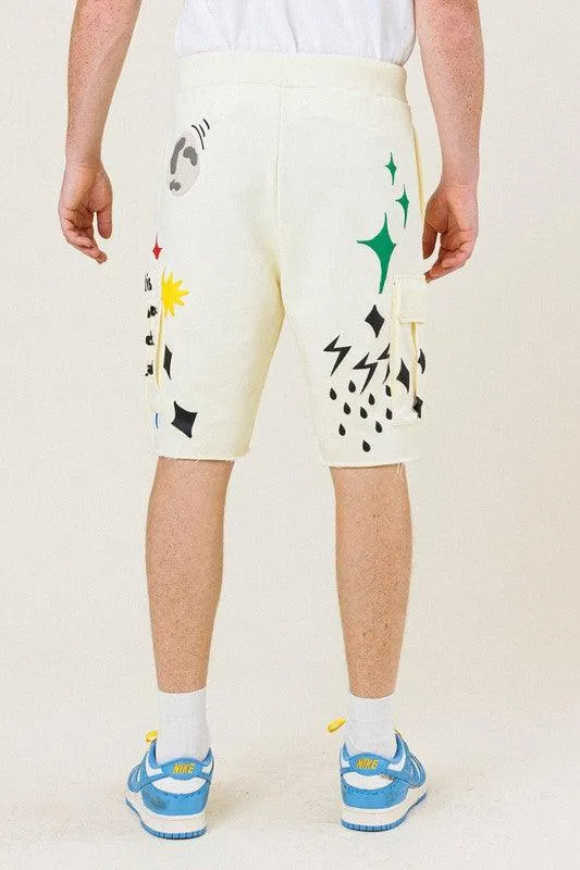 Mens Earth Terry Shorts In Cream